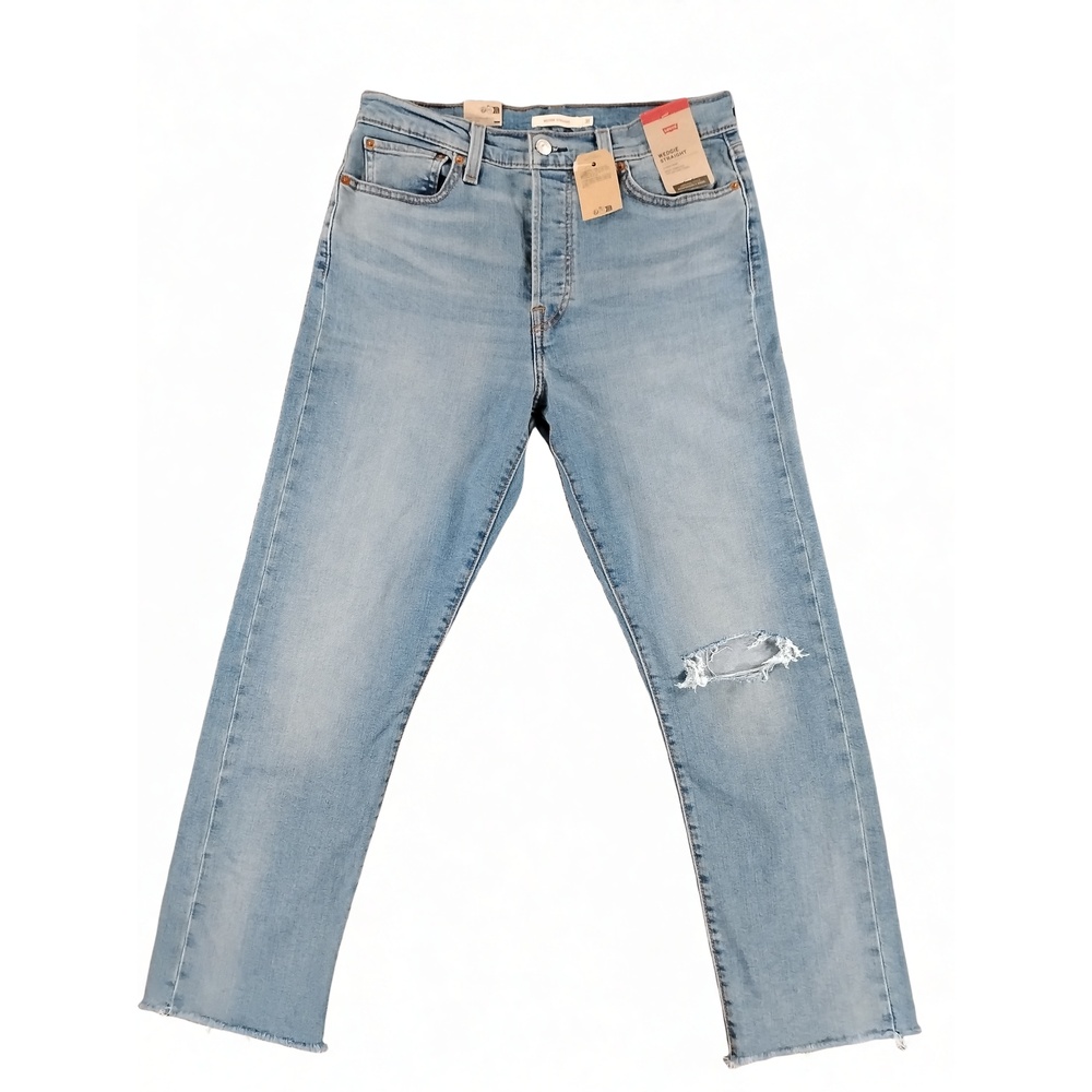 Levi's Wedgie Straight Jeans Size 31x28 High Rise Button Fly Minimalist